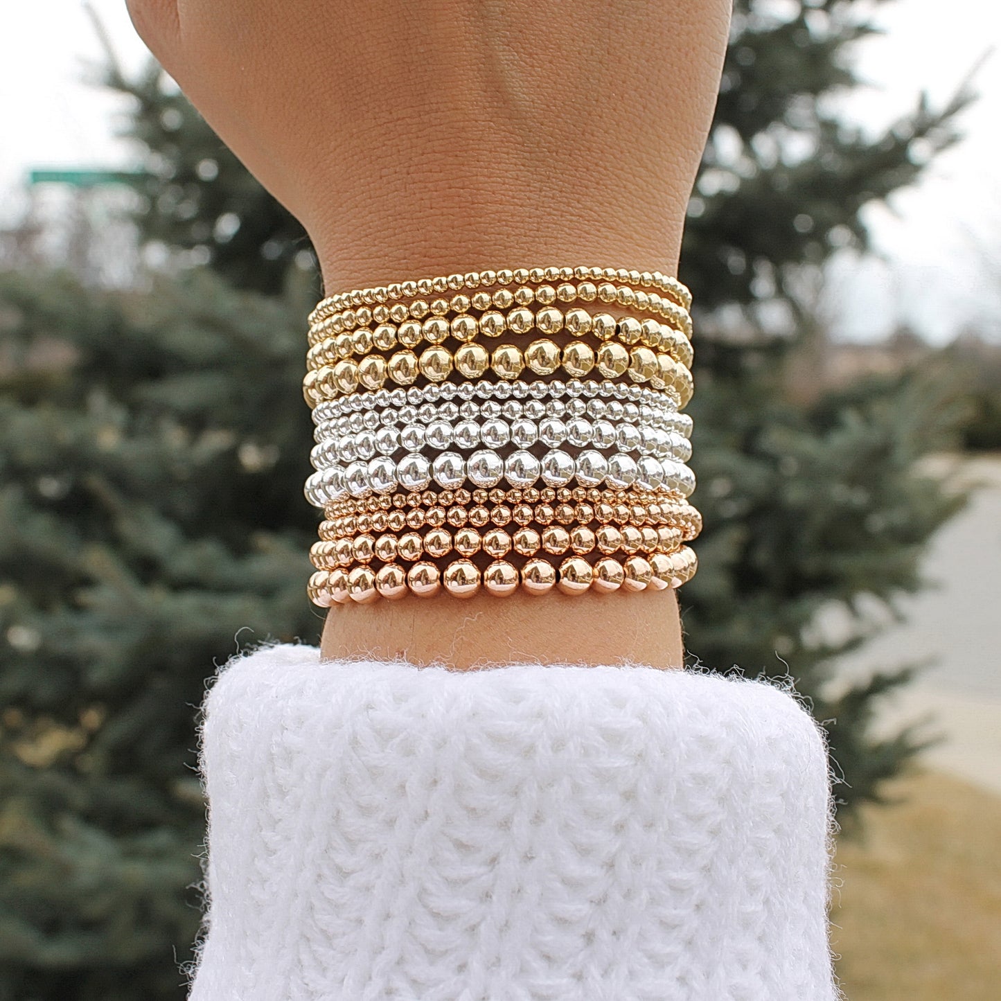 Sterling Silver Beaded Bracelets