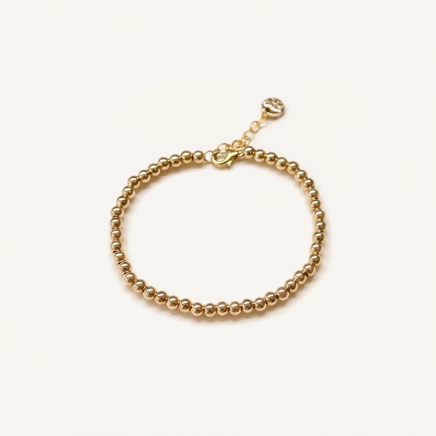 Gold 4mm Beaded Bracelet