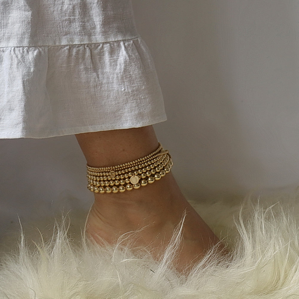 14K Gold Filled Beaded Anklet • Summer Beach Anklets • B326