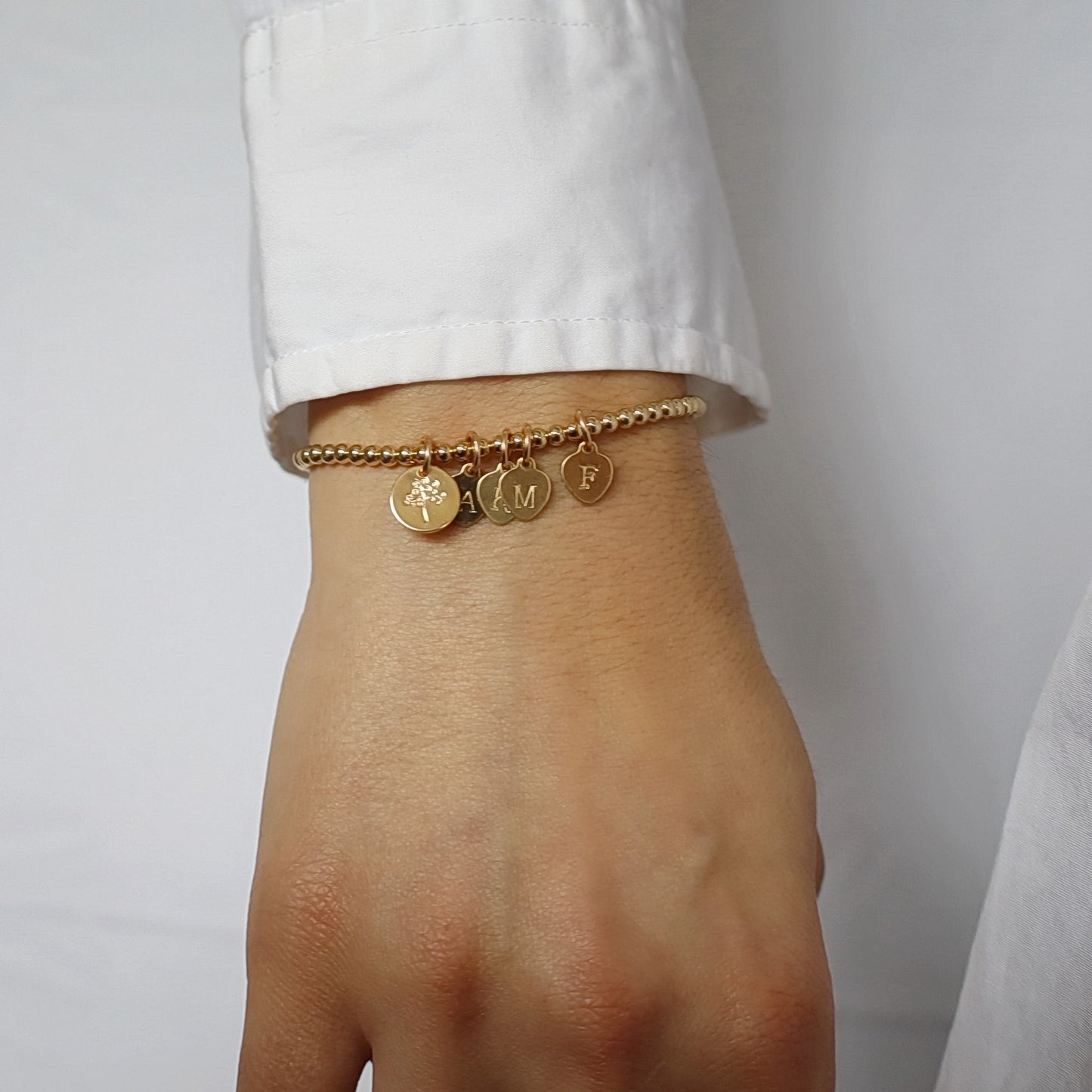 Tree of Life Charm Bracelet •14K Gold Filled Heart Charm Bracelet • B331