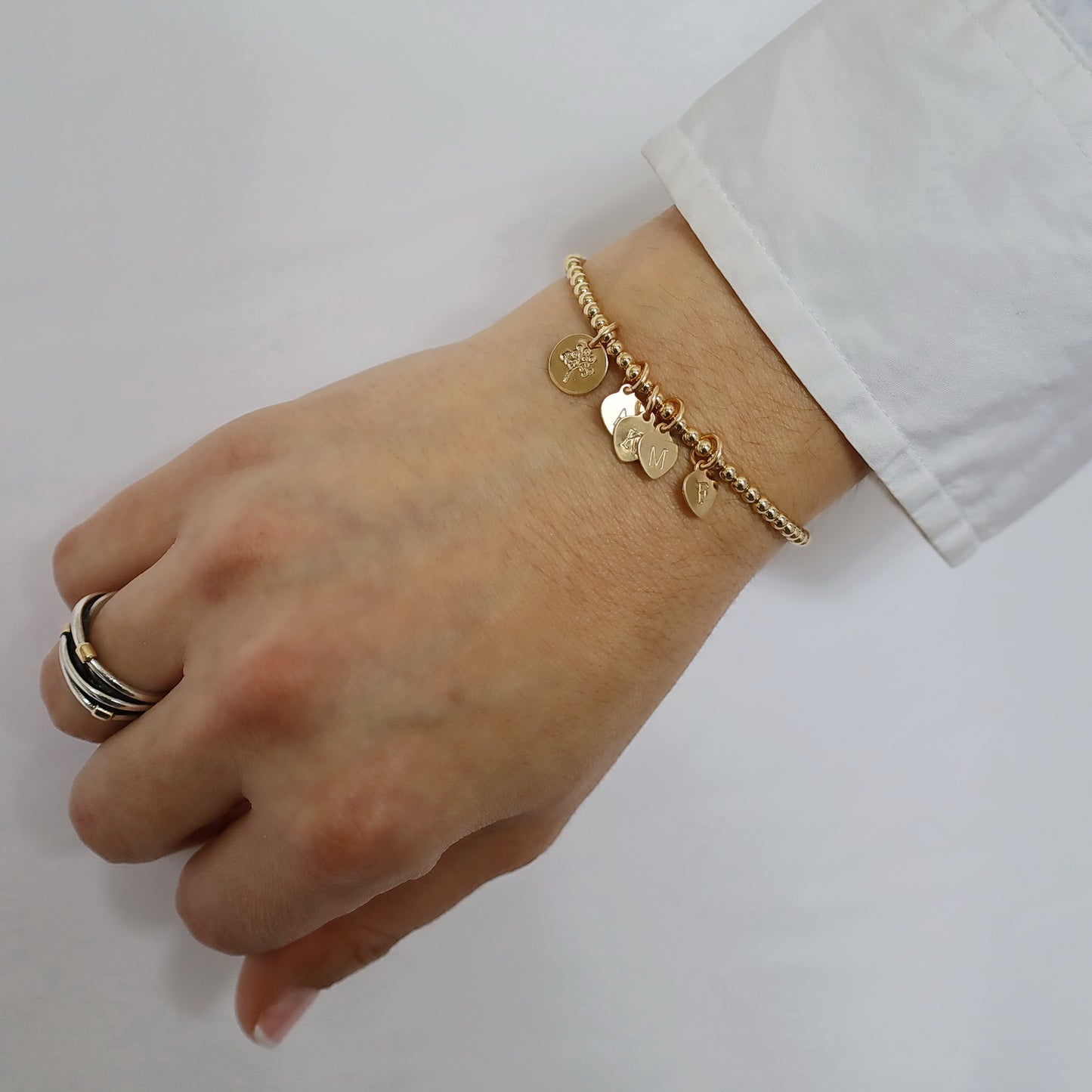 Tree of Life Charm Bracelet •14K Gold Filled Heart Charm Bracelet • B331
