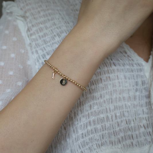 14K Gold Key Charm Bracelet • B435