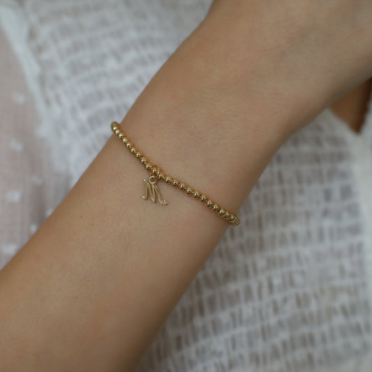 14K Gold Letter Charm Bracelet • B436