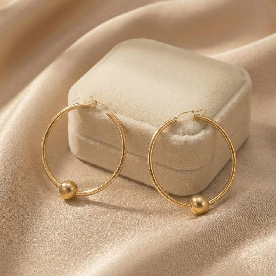 Large Hoops with Floating Bead