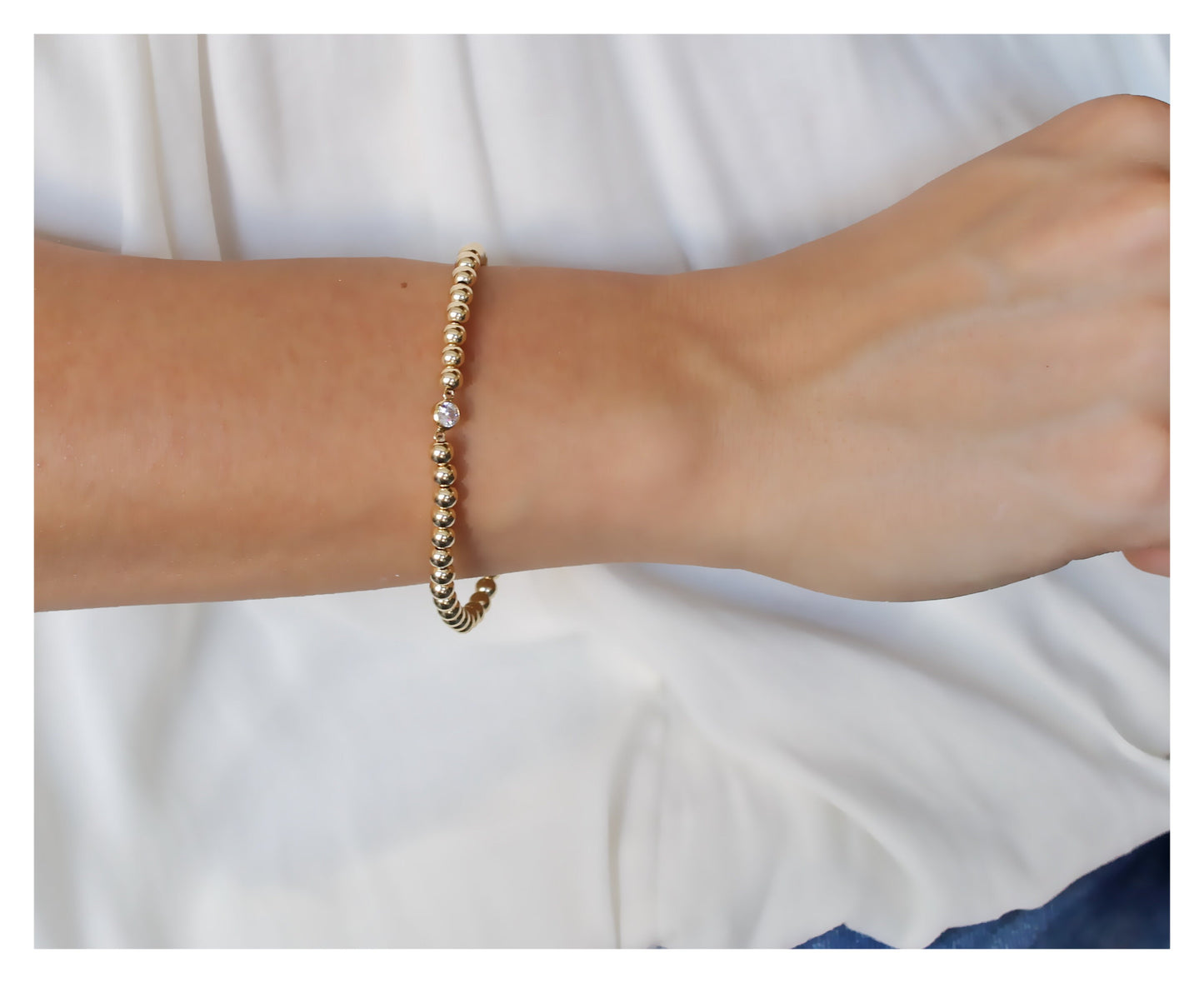 Cubic Zirconia Beaded Bracelet • B248