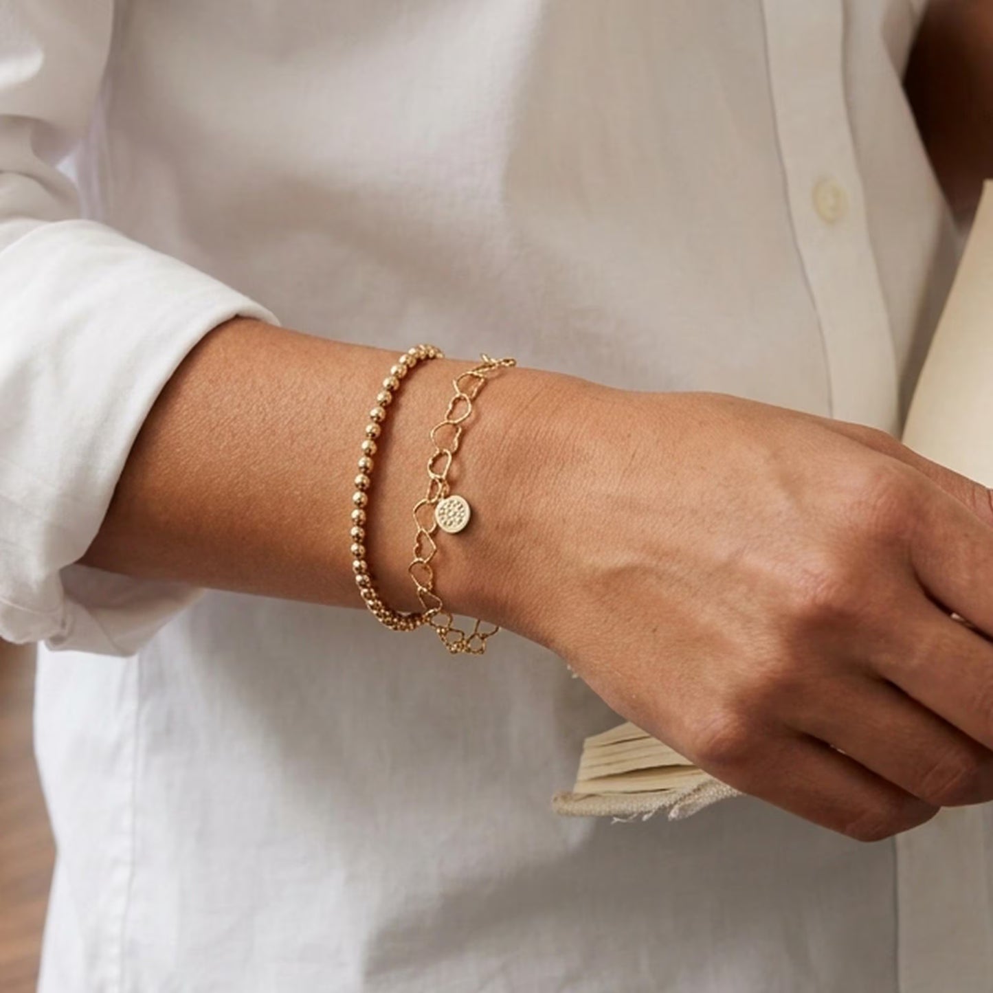 Gold Heart Chain Bracelet
