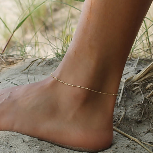 Gold Satellite Anklet • B001