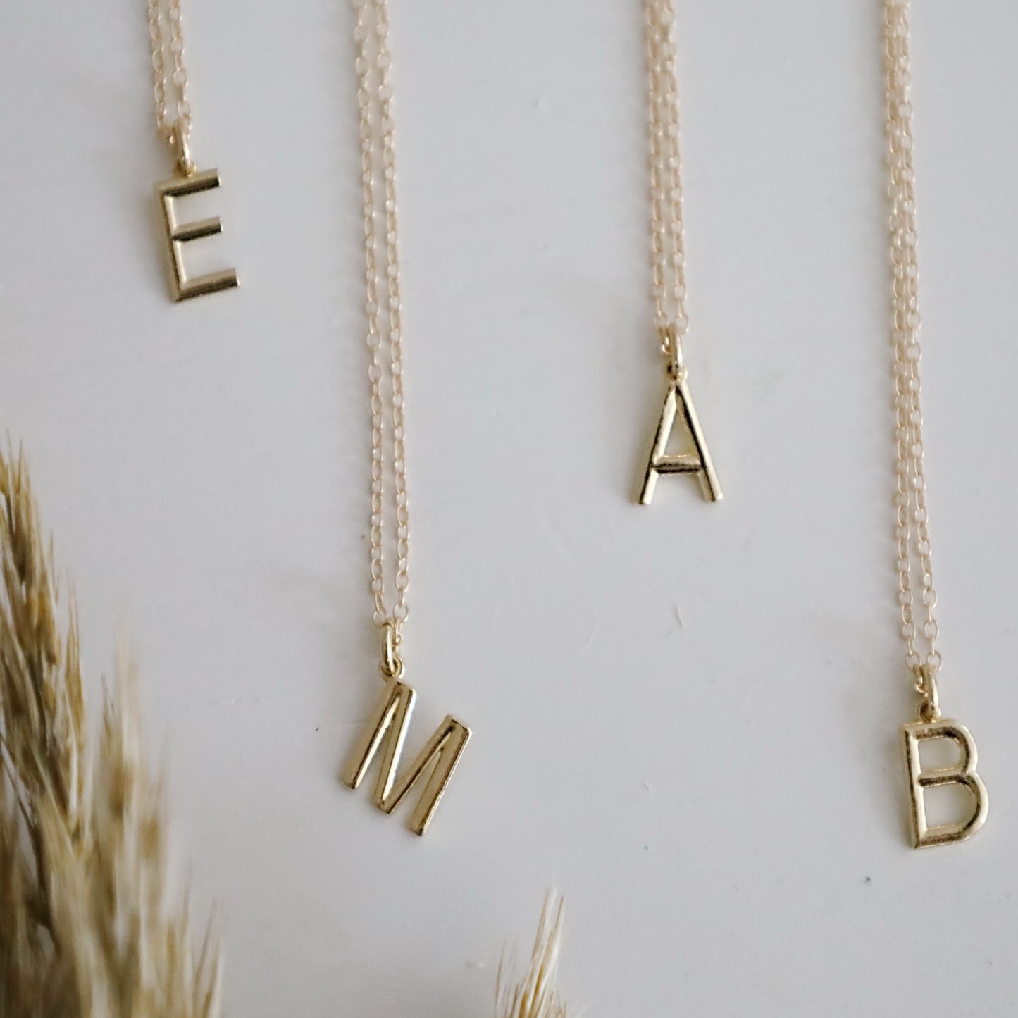 14K Gold Initial Necklace