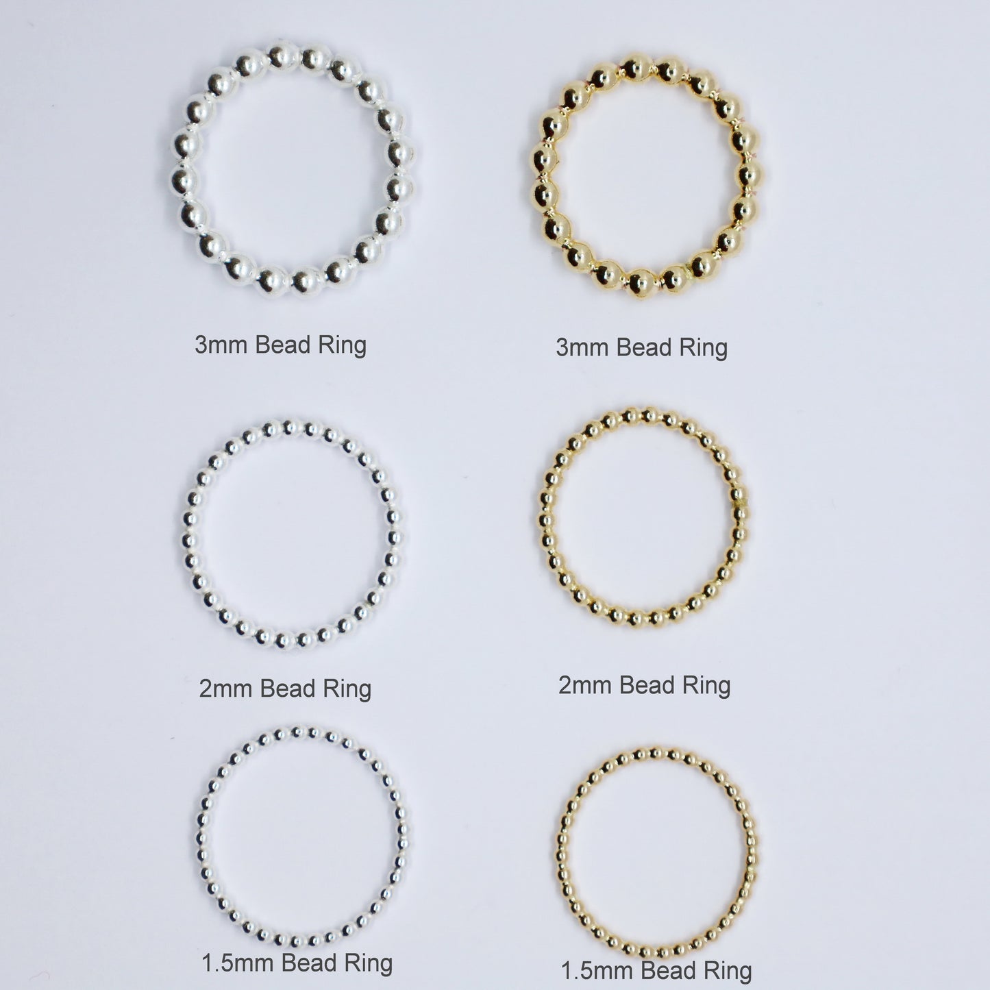 Flat Bead and Twisted Stackable Rings • B294