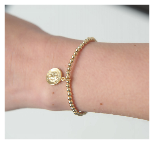 Gold St. Christopher Charm Bracelet