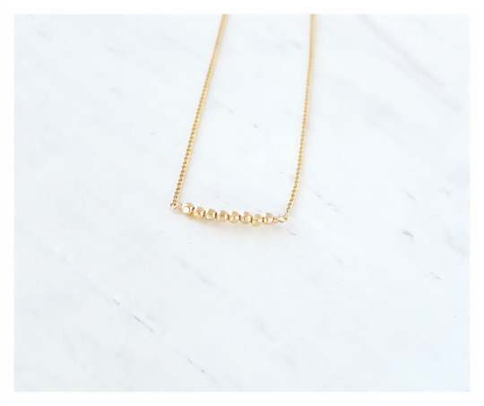 Gold Beaded Nugget Necklace