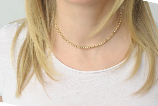 4mm Rose Gold Beaded Necklace