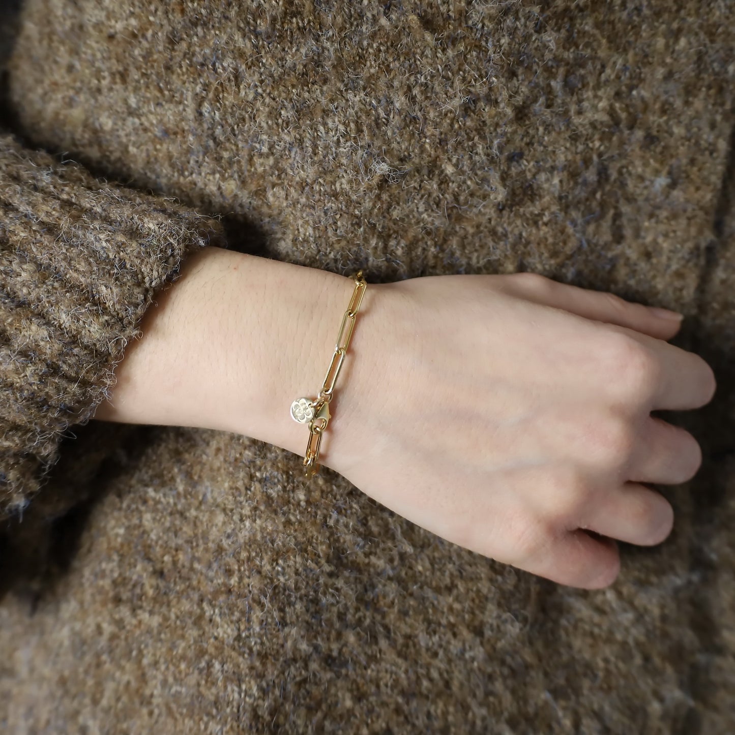 14K Gold Filled or Sterling Silver Paperclip Chain Bracelet • B329