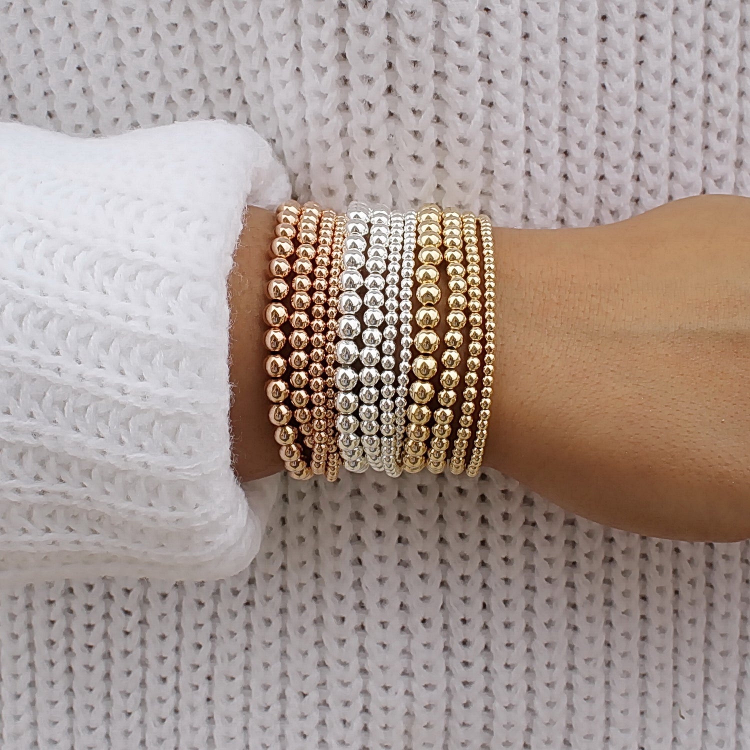 Gold Beaded Bracelets • B014