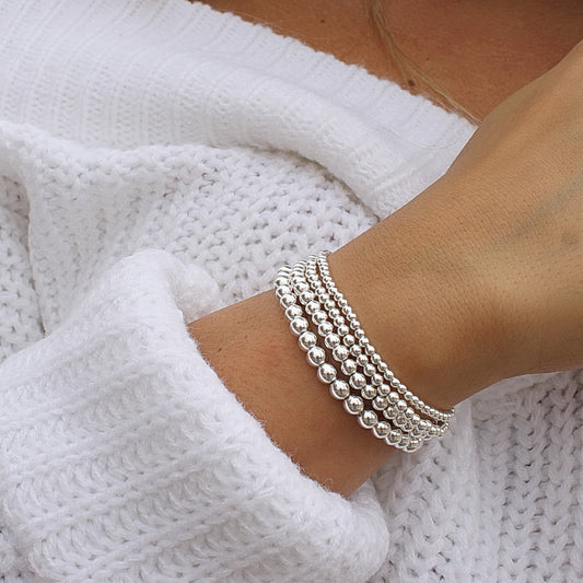 Sterling Silver Beaded Bracelets • B014