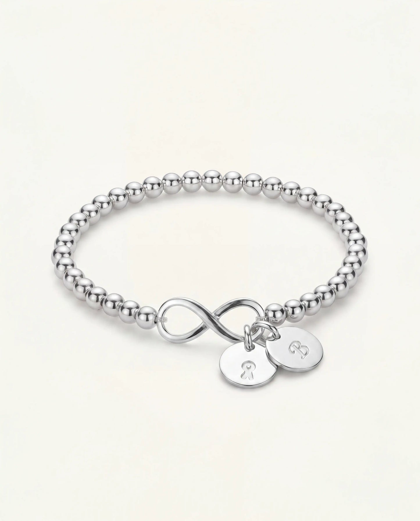 4mm Beaded Cancer Infinity bracelet • B041