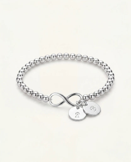 4mm Beaded Cancer Infinity bracelet • B041