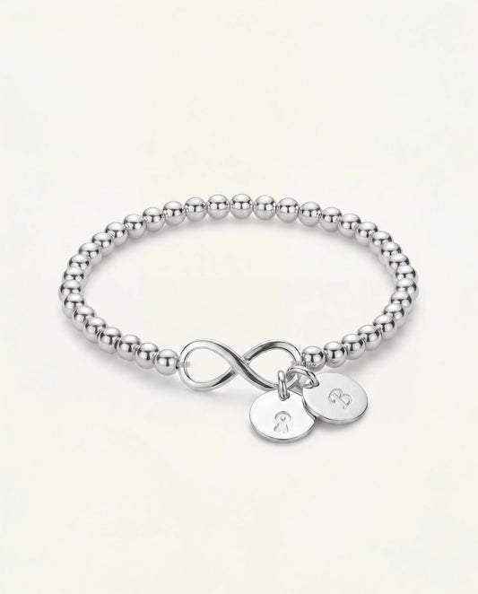 4mm Beaded Cancer Infinity bracelet • B041