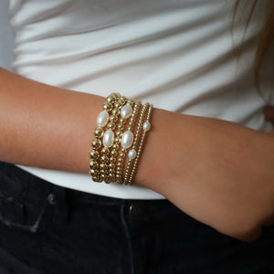 14K Gold Filled Bracelets • AAA Quality Freshwater Pearls • Dainty Stackable Minimalist • Swimmable Non-Tarnish Jewelry • B063