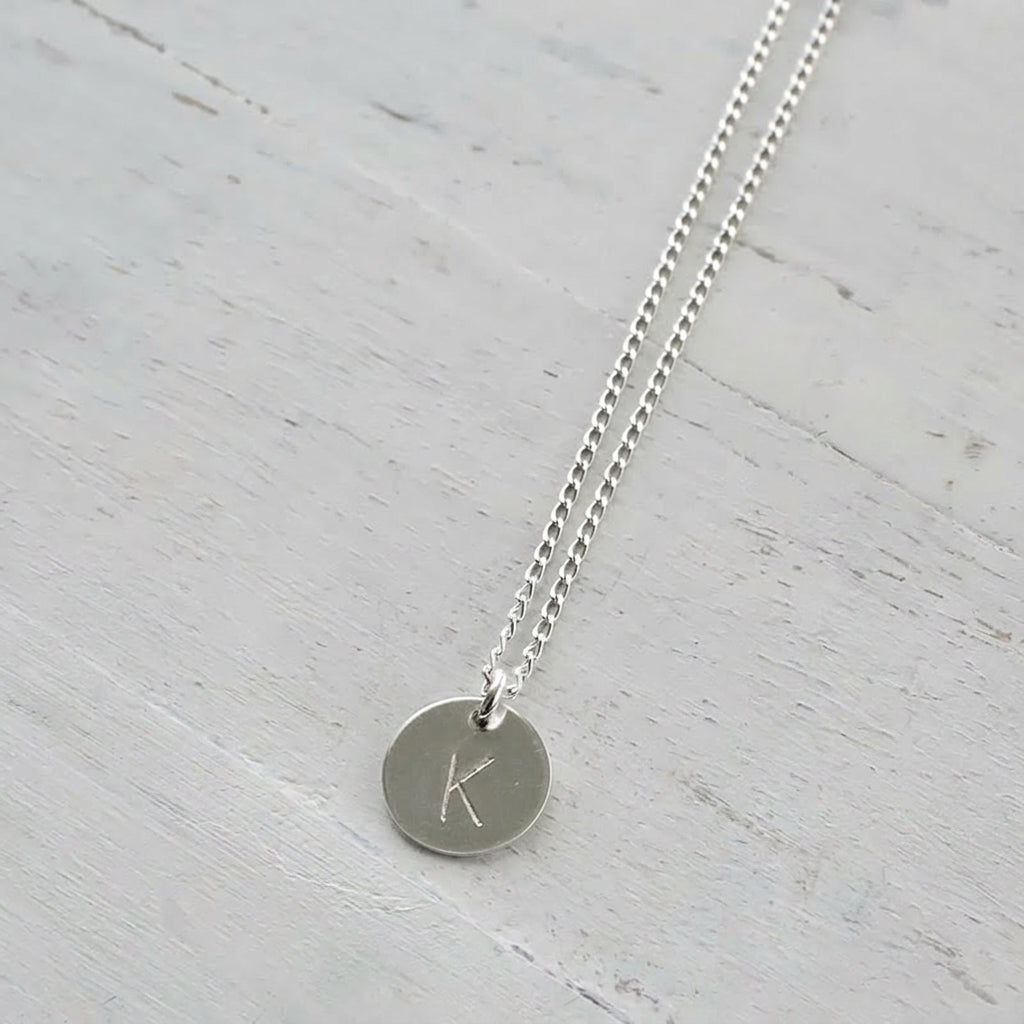 Personalized Silver Initial Necklace • B082