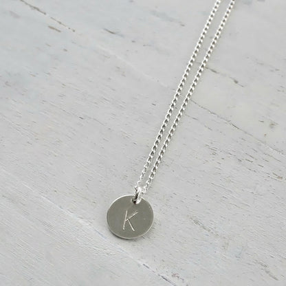 Personalized Silver Initial Necklace • B082