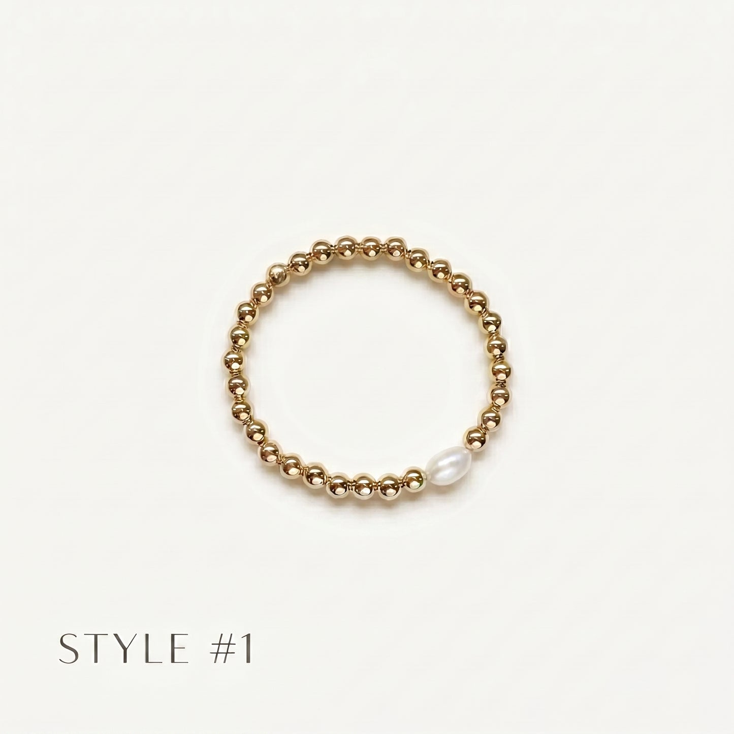 Gold Beaded Bracelets with Pearls