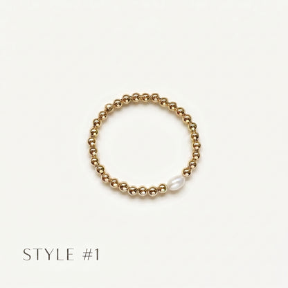 Gold Beaded Bracelets with Pearls