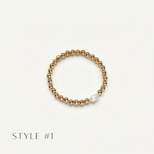 Gold Beaded Bracelets with Pearls