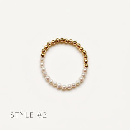 Gold Beaded Bracelets with Pearls