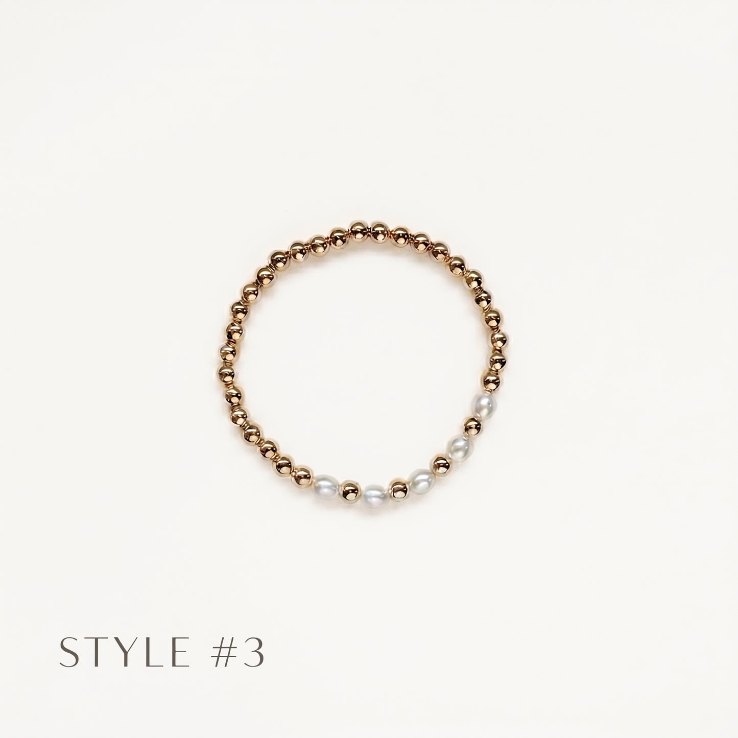 Gold Beaded Bracelets with Pearls