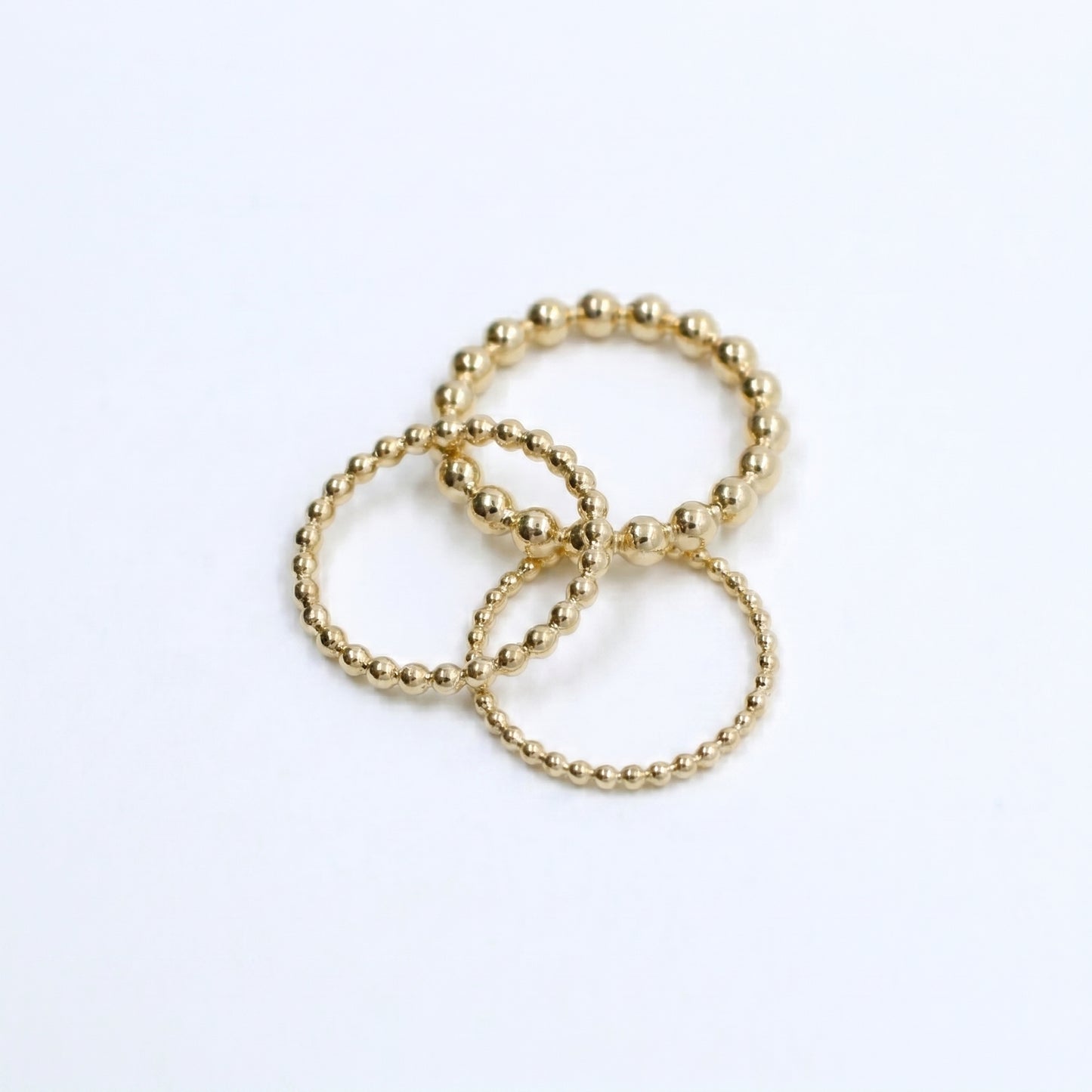 Stackable Gold Beaded Rings • B298