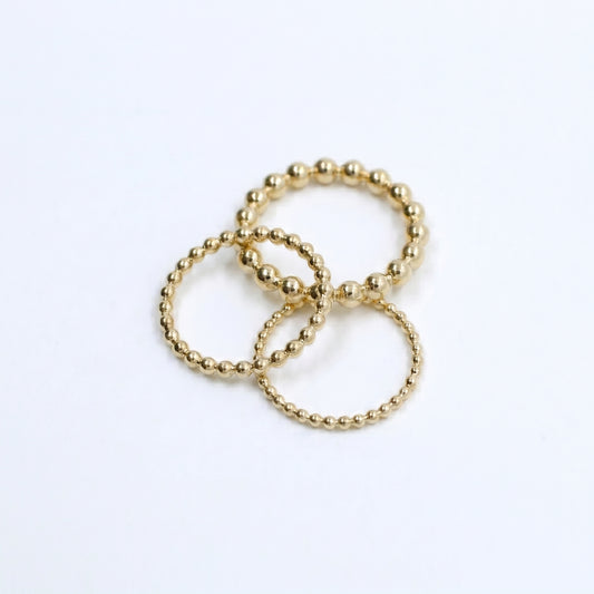 Stackable Gold Beaded Rings