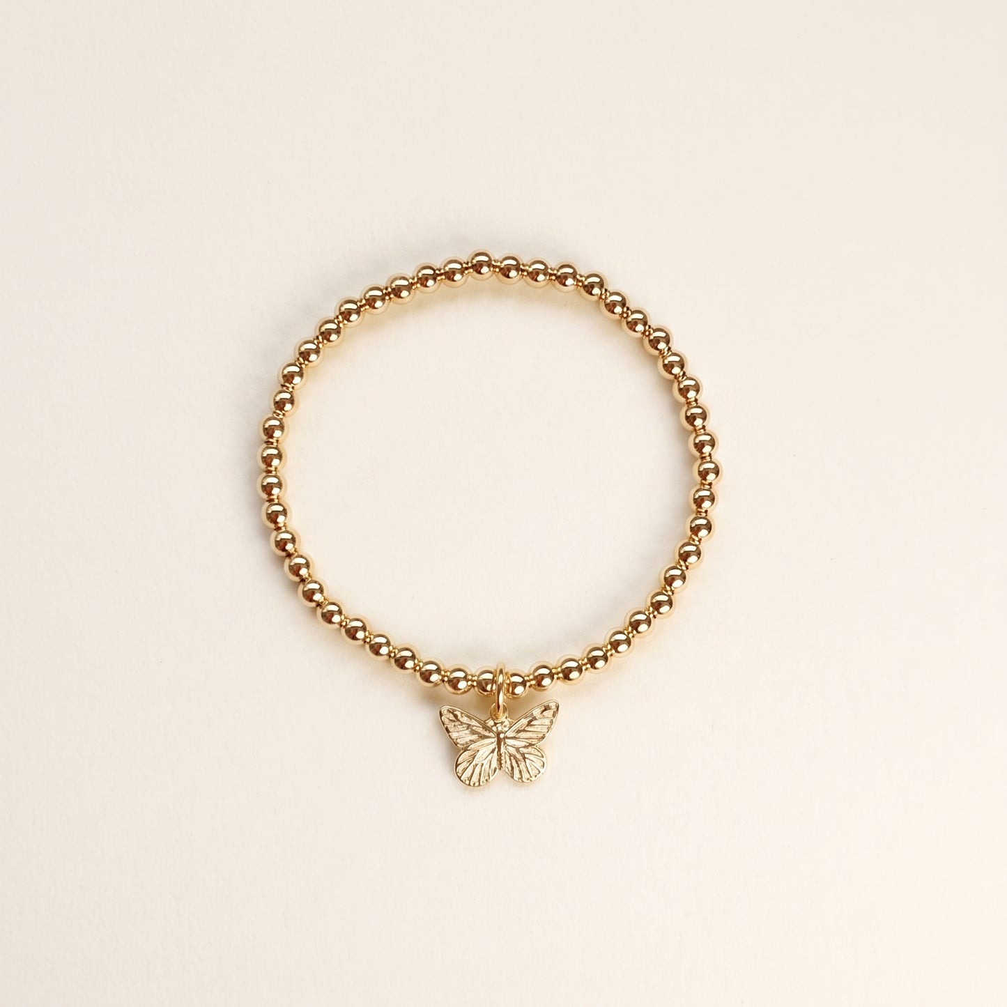 Gold Butterfly Beaded Bracelet