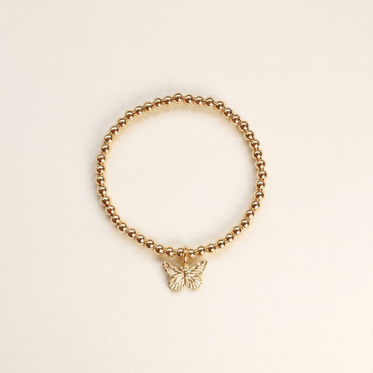 Gold Butterfly Beaded Bracelet