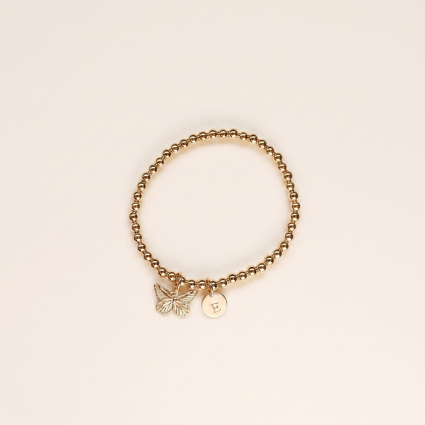 Gold Butterfly Beaded Bracelet