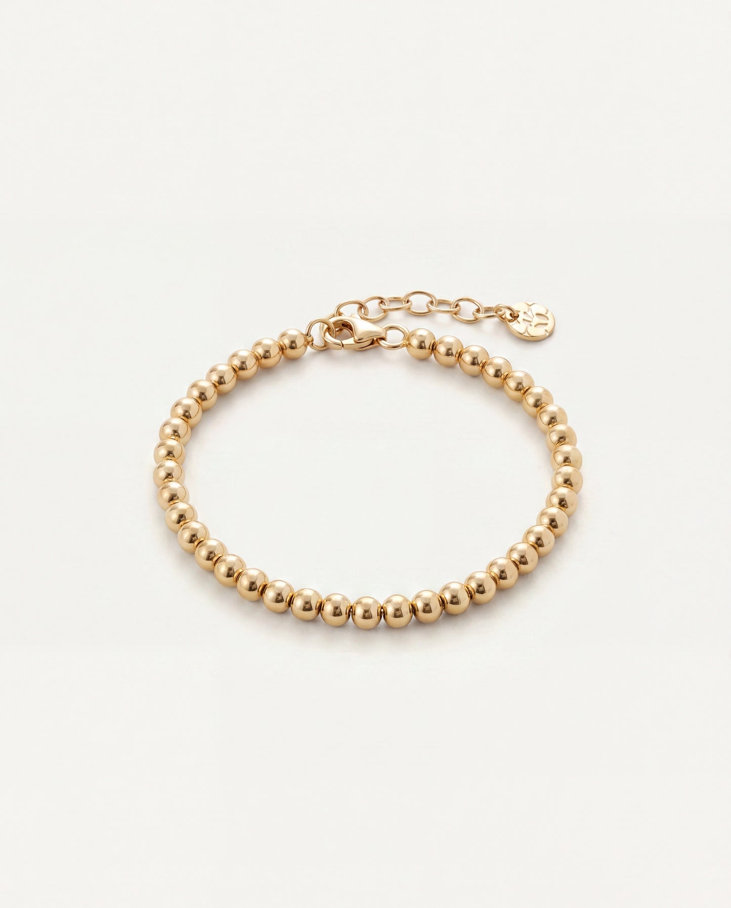 4mm 14K Solid Gold Beaded Bracelet • B312