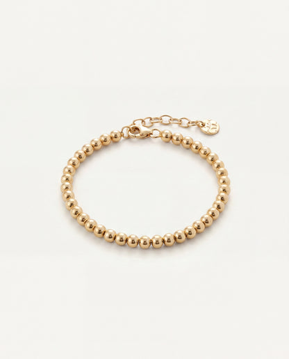 4mm 14K Solid Gold Beaded Bracelet • B312