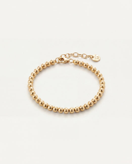 4mm 14K Solid Gold Beaded Bracelet • B312