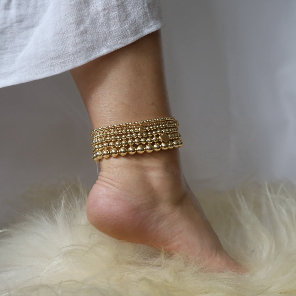 14K Gold Filled Beaded Anklet • Summer Beach Anklets • B326