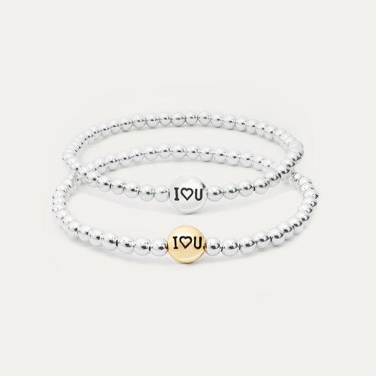 4mm I ♥ U Beaded Bracelet • B430