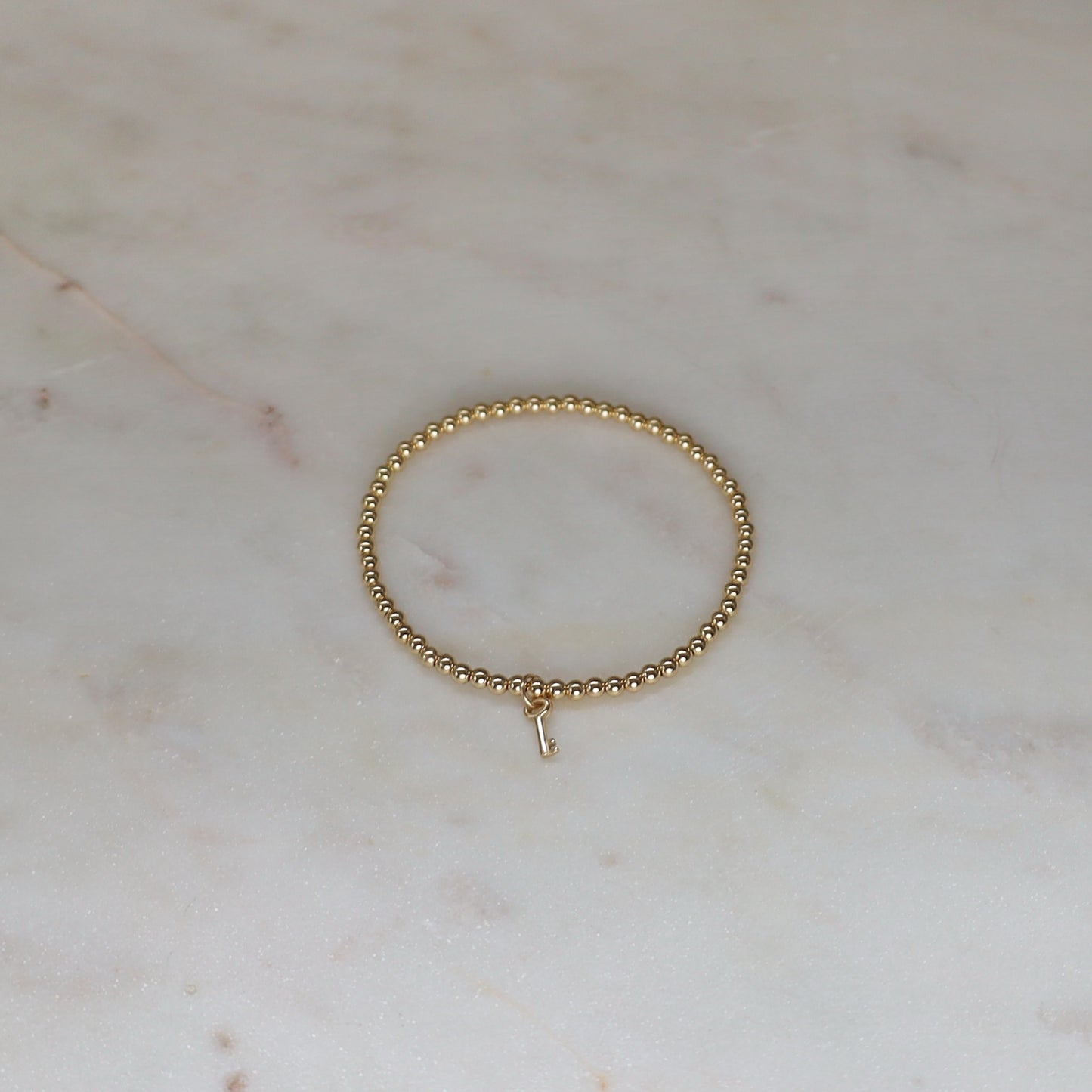 14K Gold Key Charm Bracelet • B435