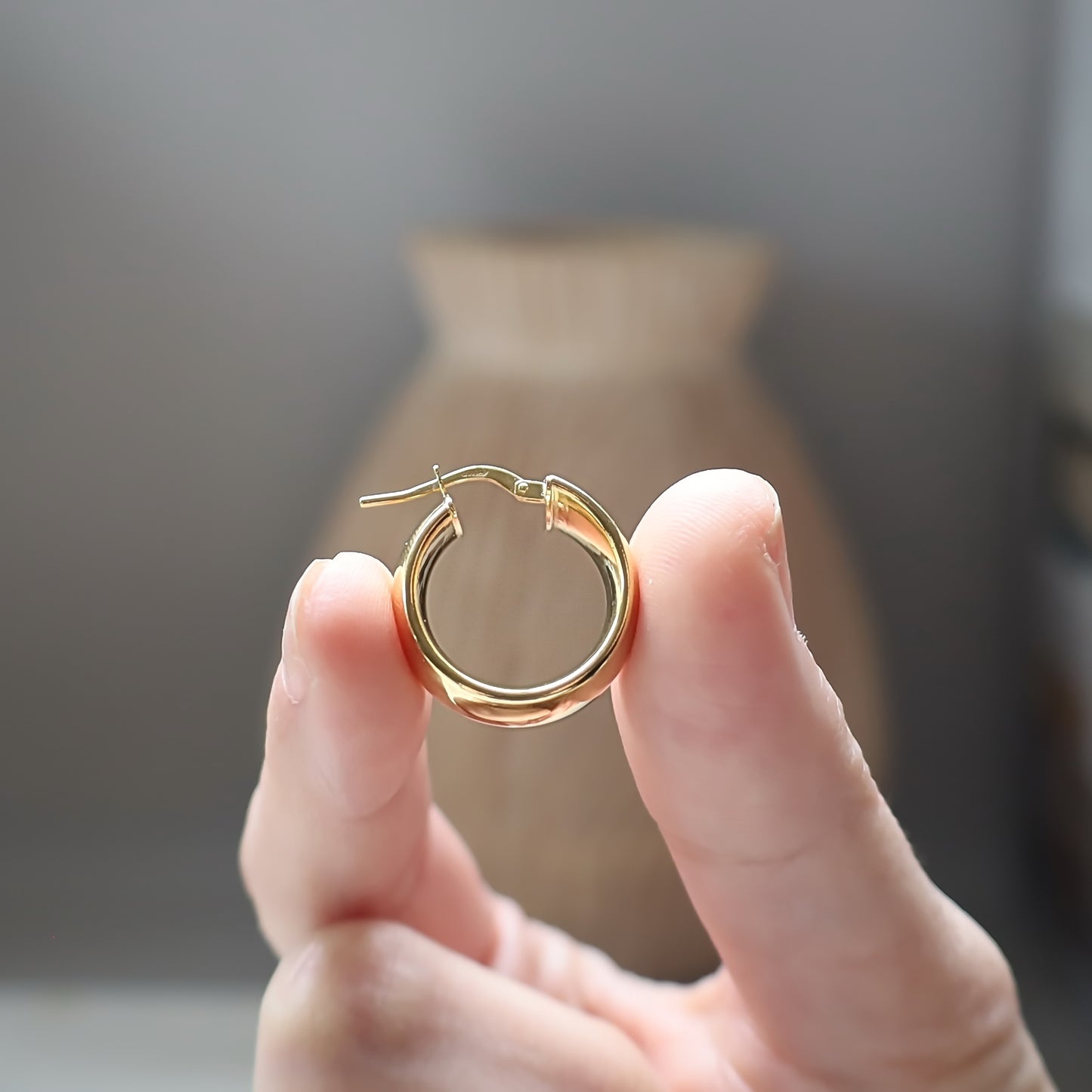 Gold Chunky Huggie Hoops • B441