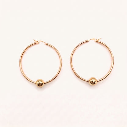 Large Hoops with Floating Bead