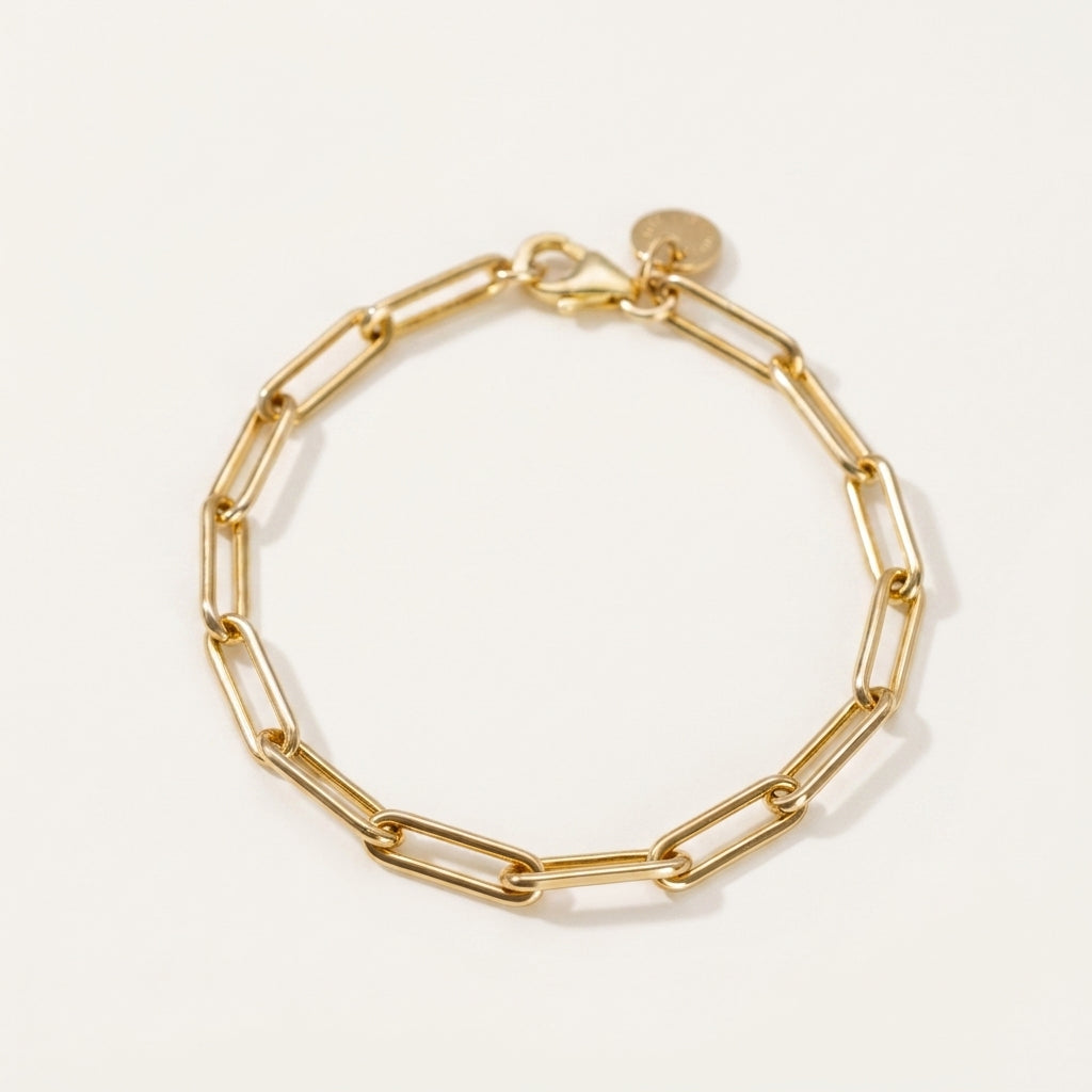 Gold Paperclip Chain Bracelet