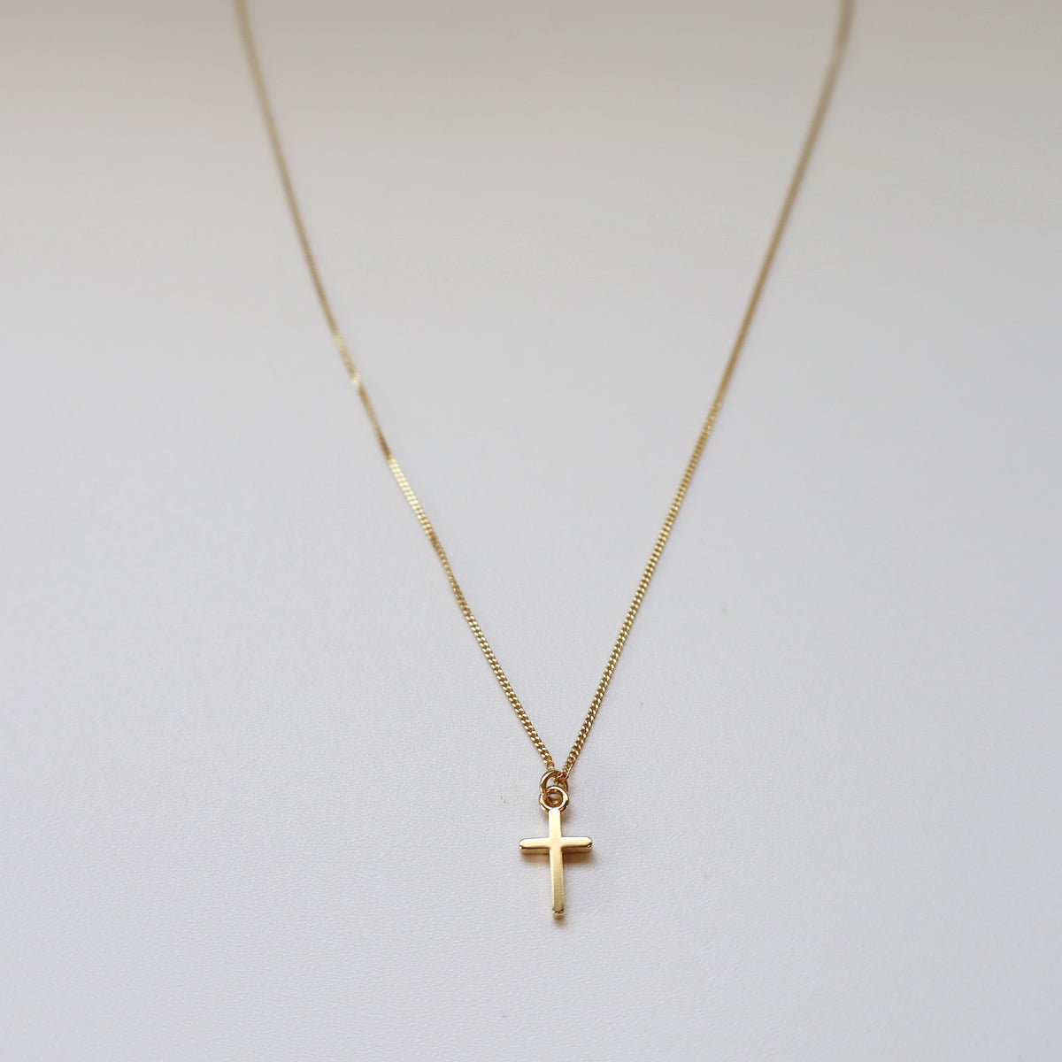 14K Solid Gold Cross Necklace