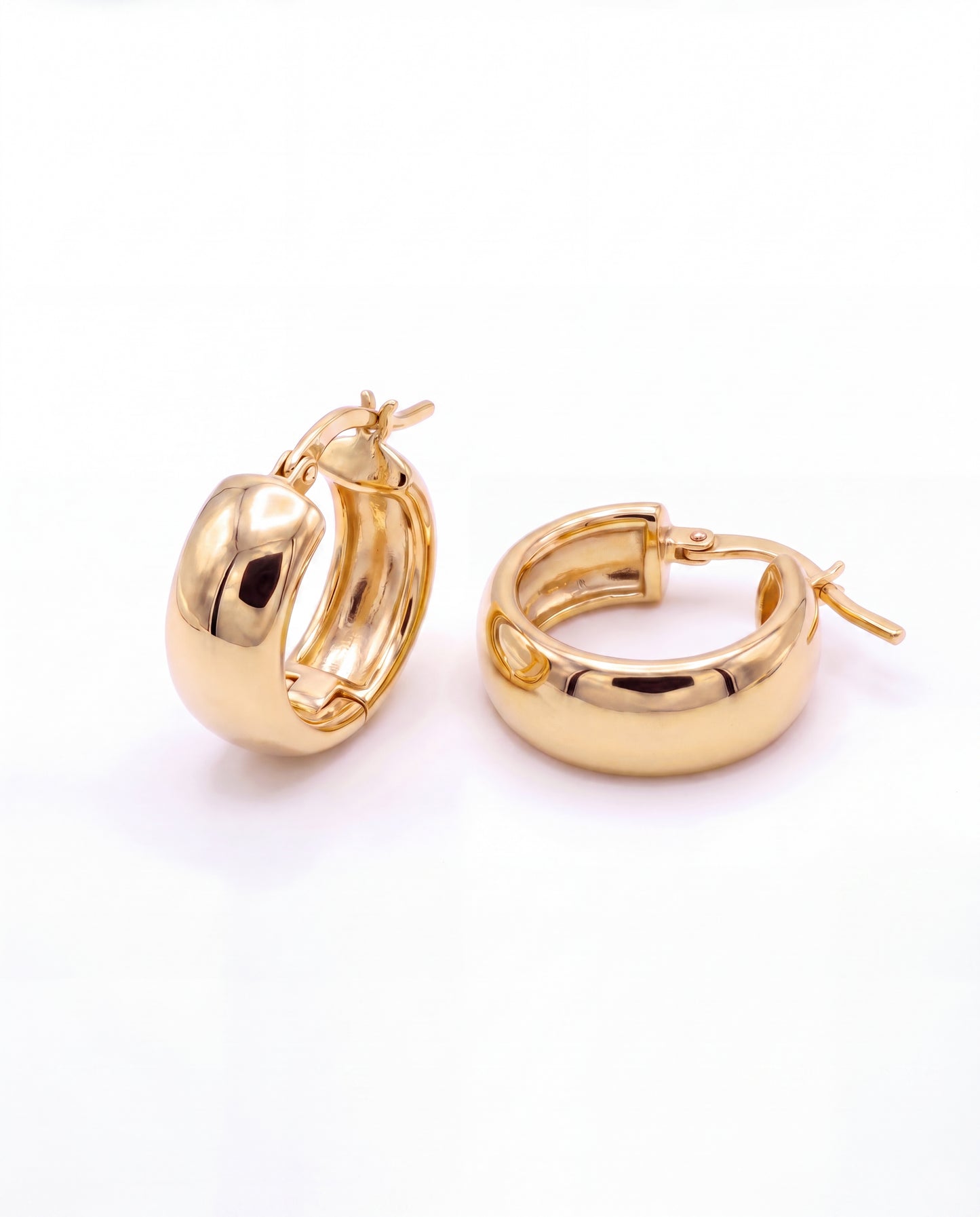Gold Chunky Medium Huggie Hoops • B440