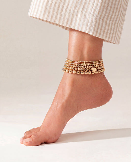 14K Gold Filled Beaded Anklet • Summer Beach Anklets • B326