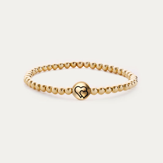 4mm Double Heart Beaded Bracelet • B429