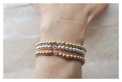 Cubic Zirconia Beaded Bracelet • B248
