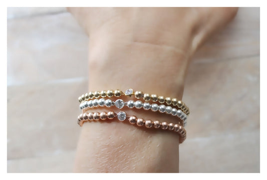 Cubic Zirconia Beaded Bracelet • B248